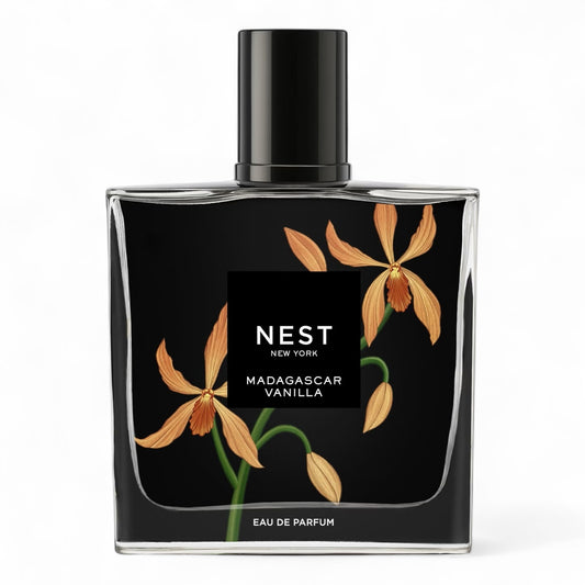 Nest New York Vanilla Bourbon fragrance sample - warm gourmand scent with vanilla, brown sugar and jasmine. 50ml full-size bottle shown