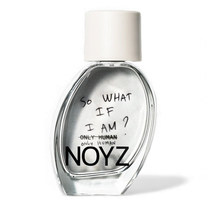 Noyz Only Human fragrance sample – retail bottle shown for decanting into 1ml–10ml samples.