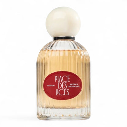 Place des Lices Safran Gourmand fragrance sample – retail bottle shown for decanting into 1ml–10ml samples.