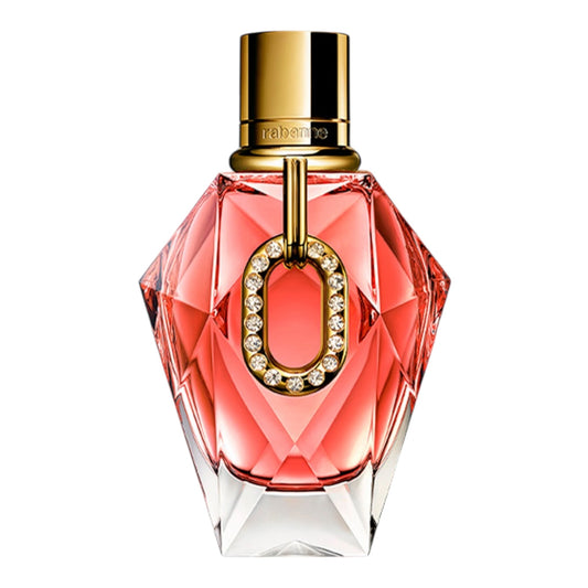 Rabanne Million Gold For Her Pure Diamonds perfume bottle on white background