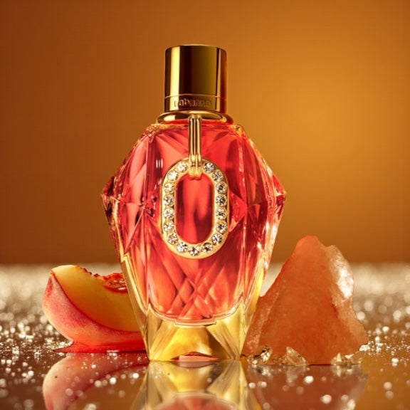 Rabanne Million Gold For Her Pure Diamonds perfume styled in a glamorous, radiant setting