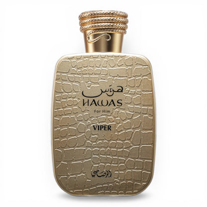Rasasi Hawas Viper perfume bottle on white background