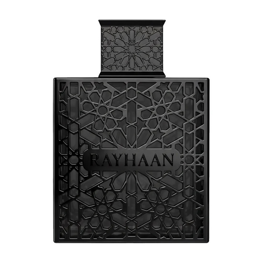 Rayhaan Obsidian perfume bottle on white background