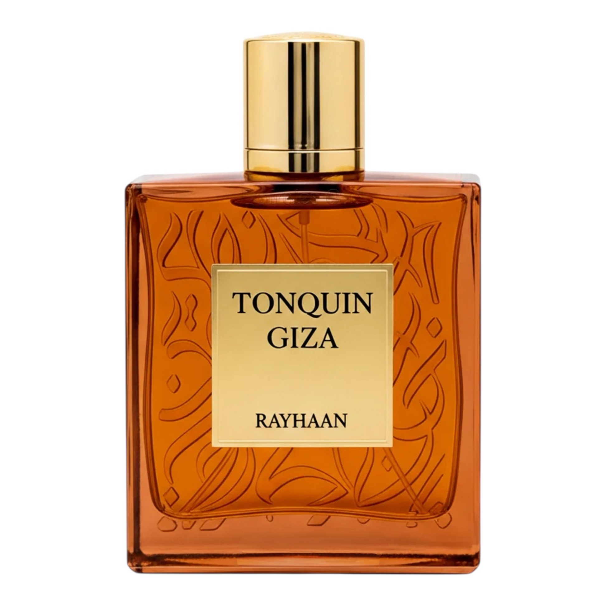 Rayhaan Tonquin Giza perfume bottle on white background