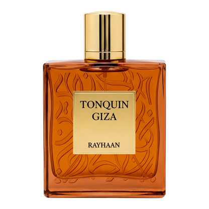 Rayhaan Tonquin Giza perfume bottle on white background