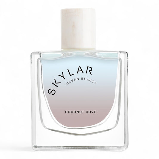 Skylar Coconut Cove fragrance sample – retail bottle shown for decanting into 1ml–10ml samples.