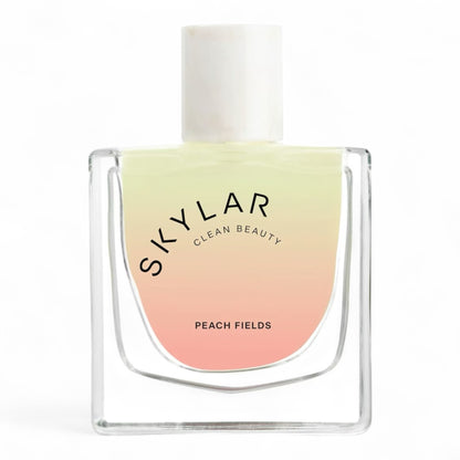 Skylar Peach Fields fragrance sample – retail bottle shown for decanting into 1ml–10ml samples.