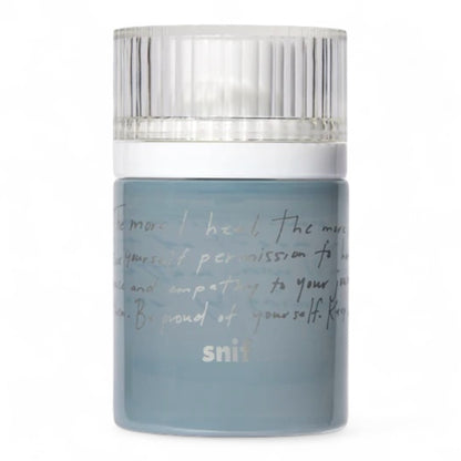 Snif Heal The Way fragrance sample – soft pistachio, palo santo, and vanilla musk, shown with full 30ml bottle
