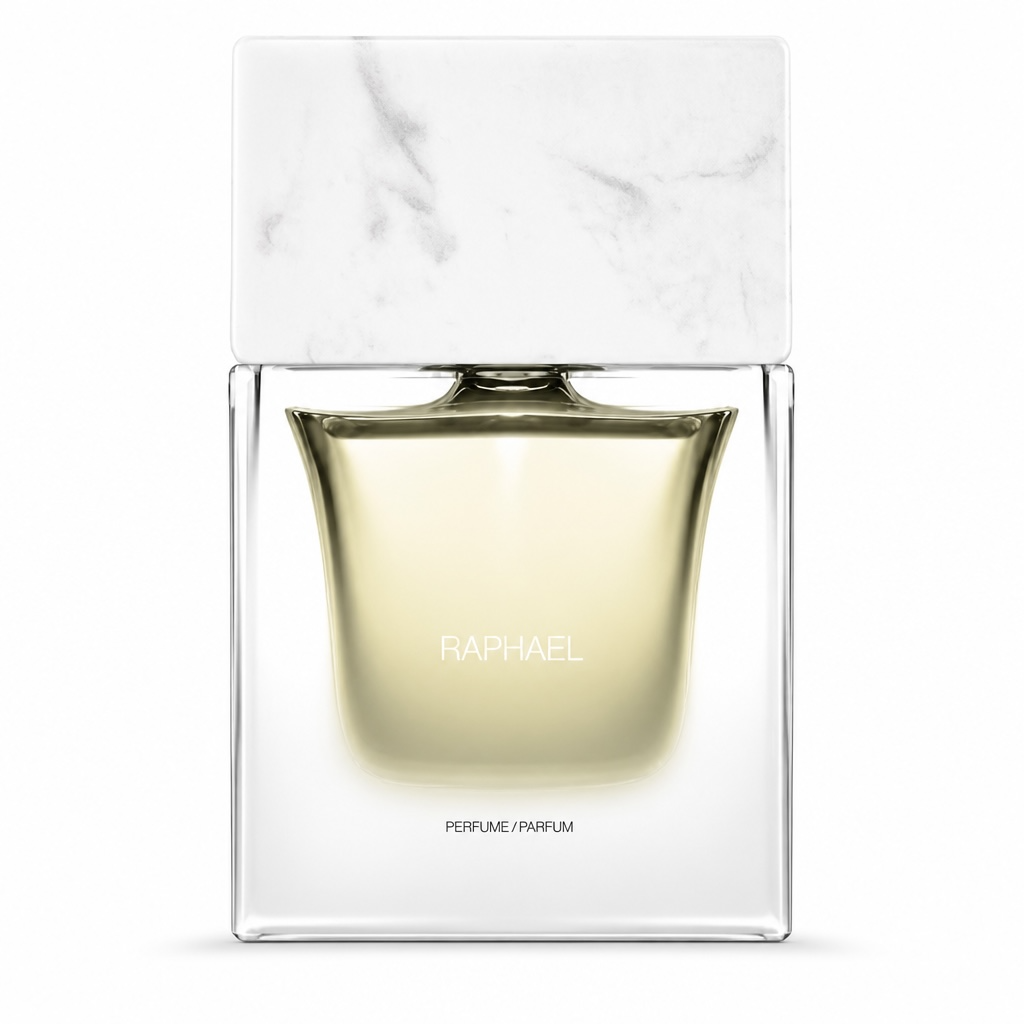 Sora Dora Raphael perfume bottle on white background