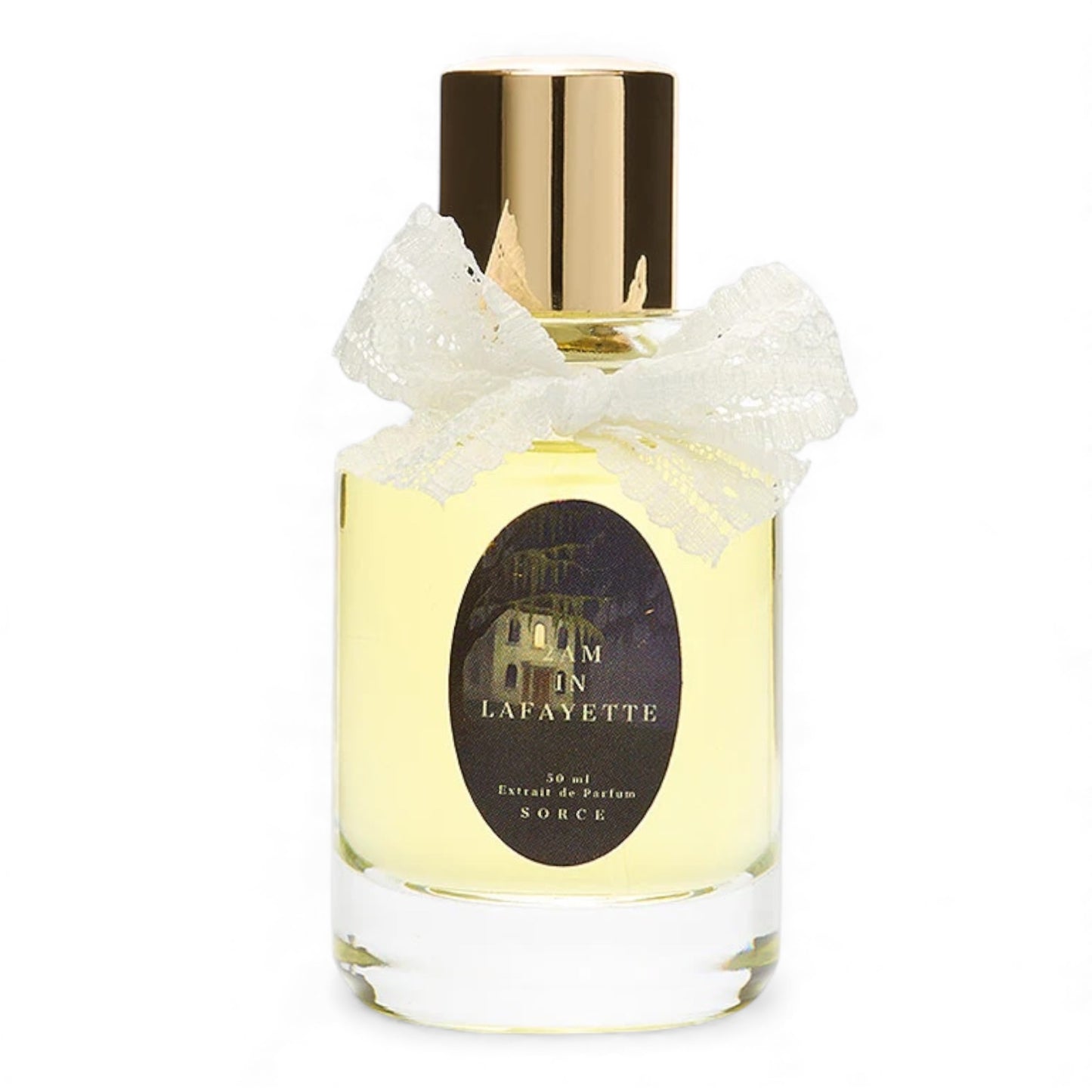 Sorce 2AM in Lafayette fragrance sample – milky gourmand scent with powdered sugar, café au lait, caramel and vanilla shown in retail bottle for decanting.