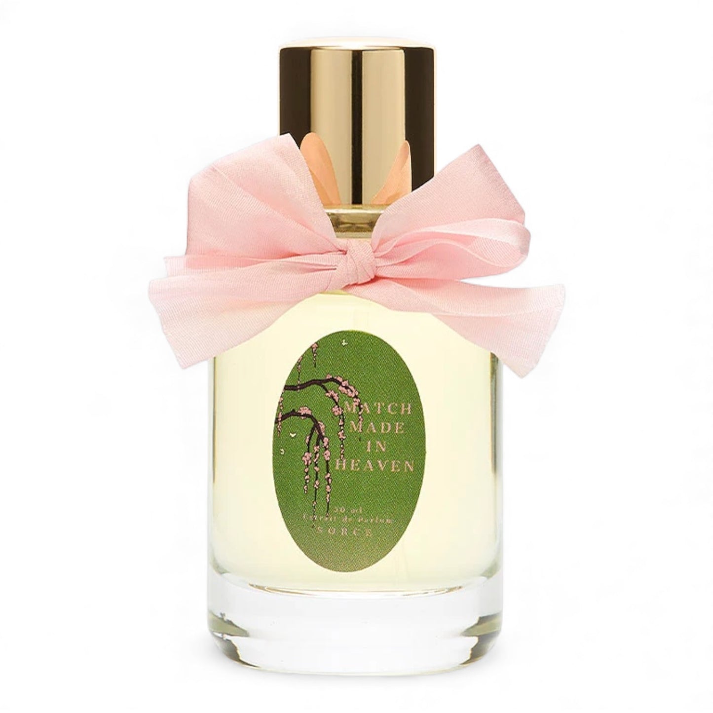 Sorce Match Made in Heaven fragrance sample – creamy gourmand scent with matcha, cherry blossom and vanilla soft serve shown in retail bottle for decanting.