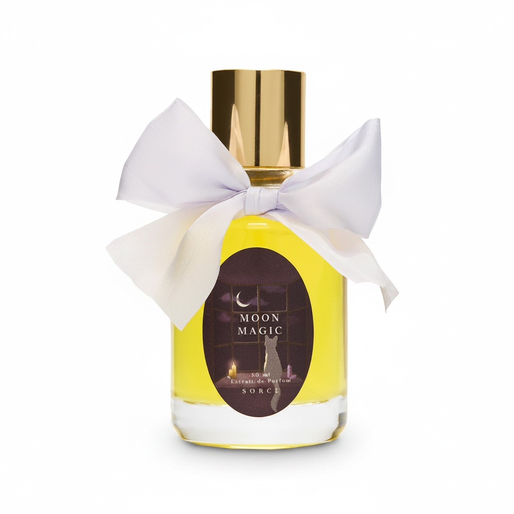 Sorce Moon Magic perfume bottle on white background
