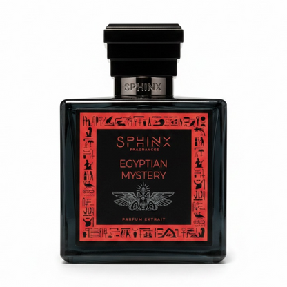 Sphinx Egyptian Mystery perfume bottle on white background