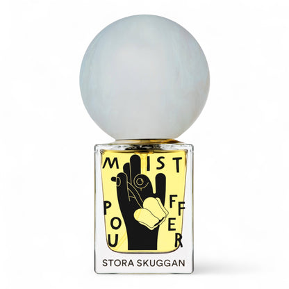 Stora Skuggan Mistpouffer fragrance sample – retail bottle shown for decanting into 1ml–10ml samples.