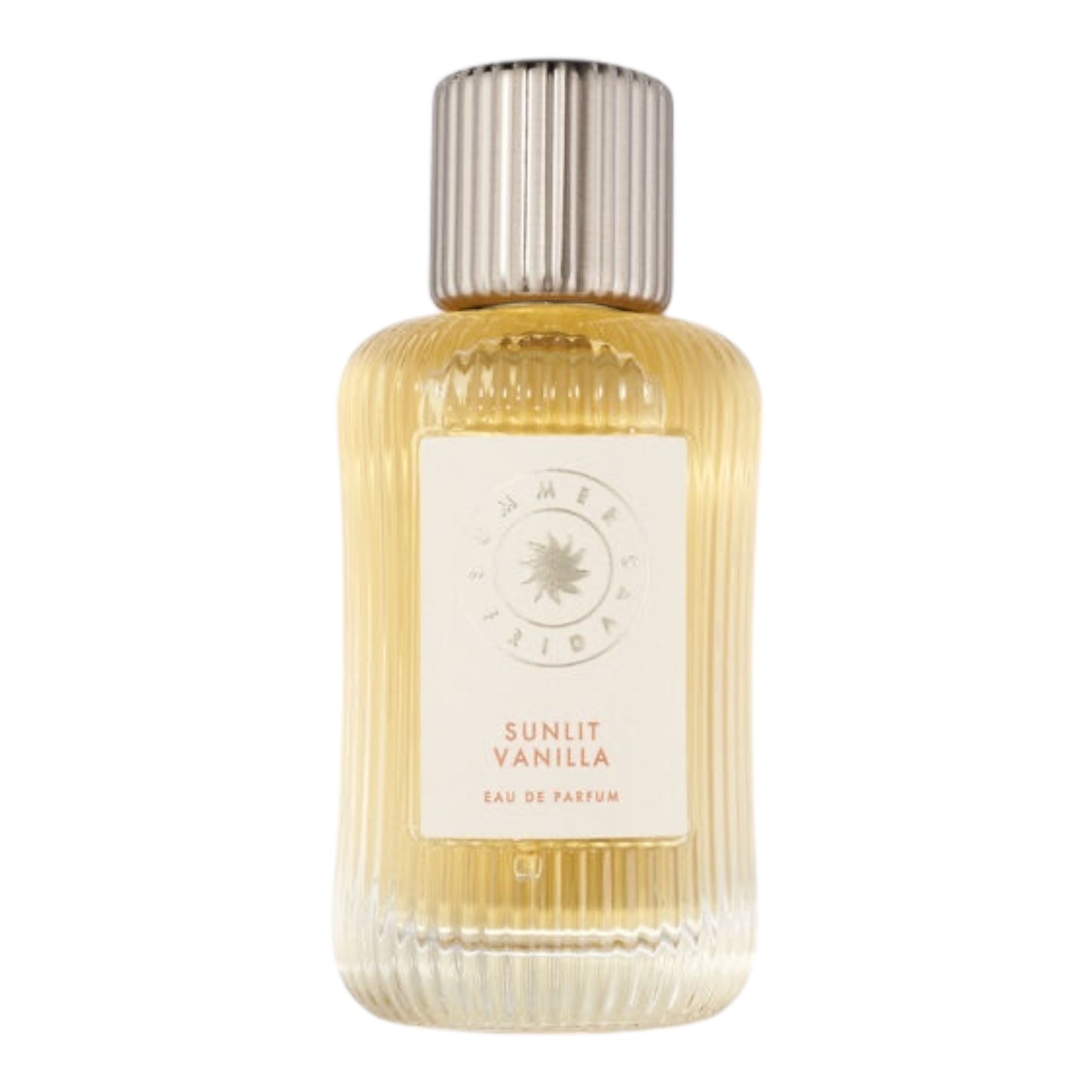 Summer Fridays Sunlit Vanilla perfume bottle on white background