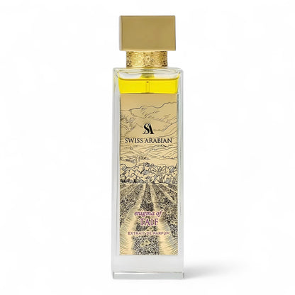 Swiss Arabian Enigma of Taif fragrance sample – retail bottle shown for decanting into 1ml–10ml samples.