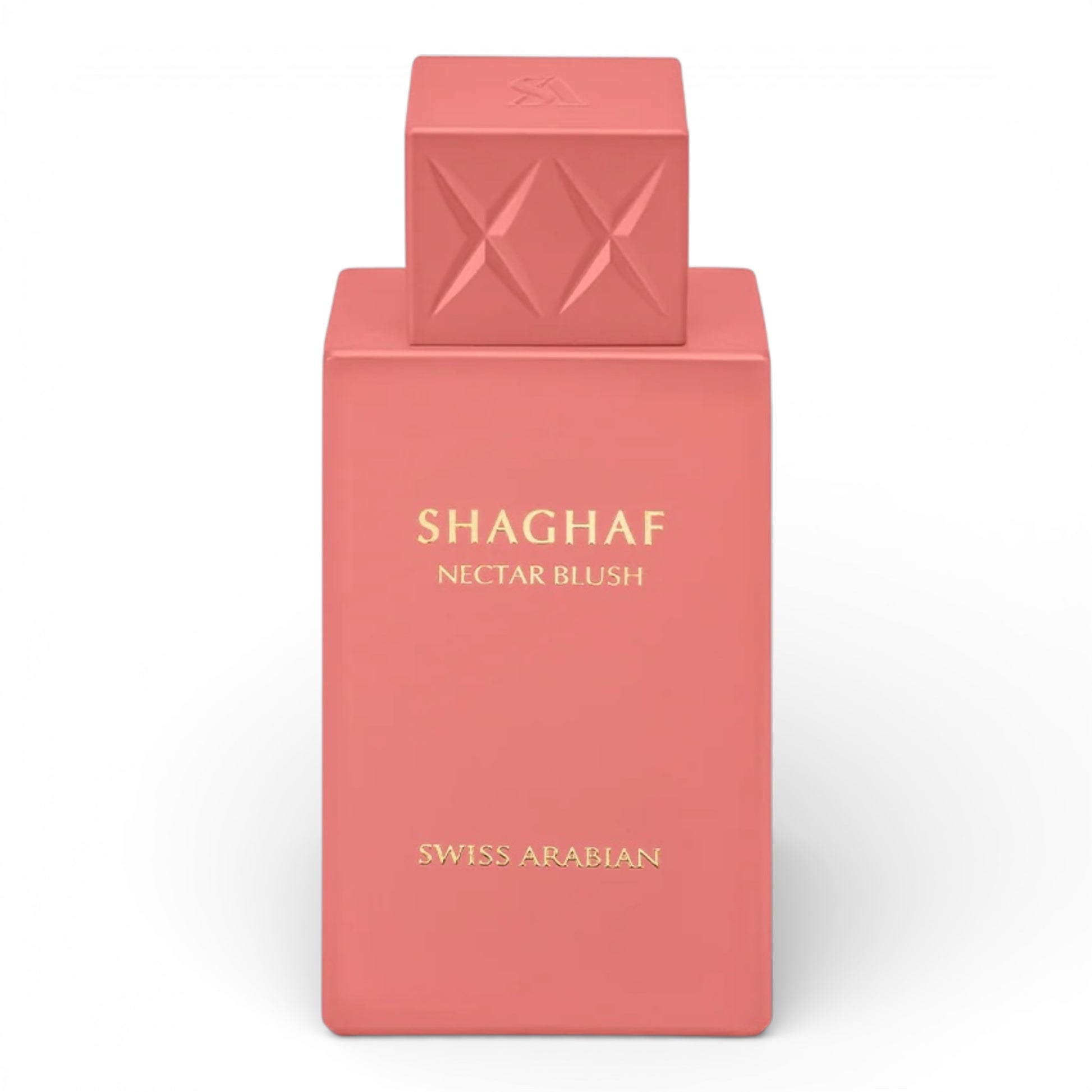 Swiss Arabian Shaghaf Nectar Blush perfume bottle on white background