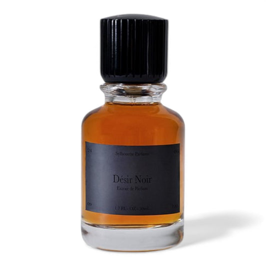 Sylhouette Parfums Désir Noir fragrance sample – retail bottle shown for decanting into 1ml–10ml samples.