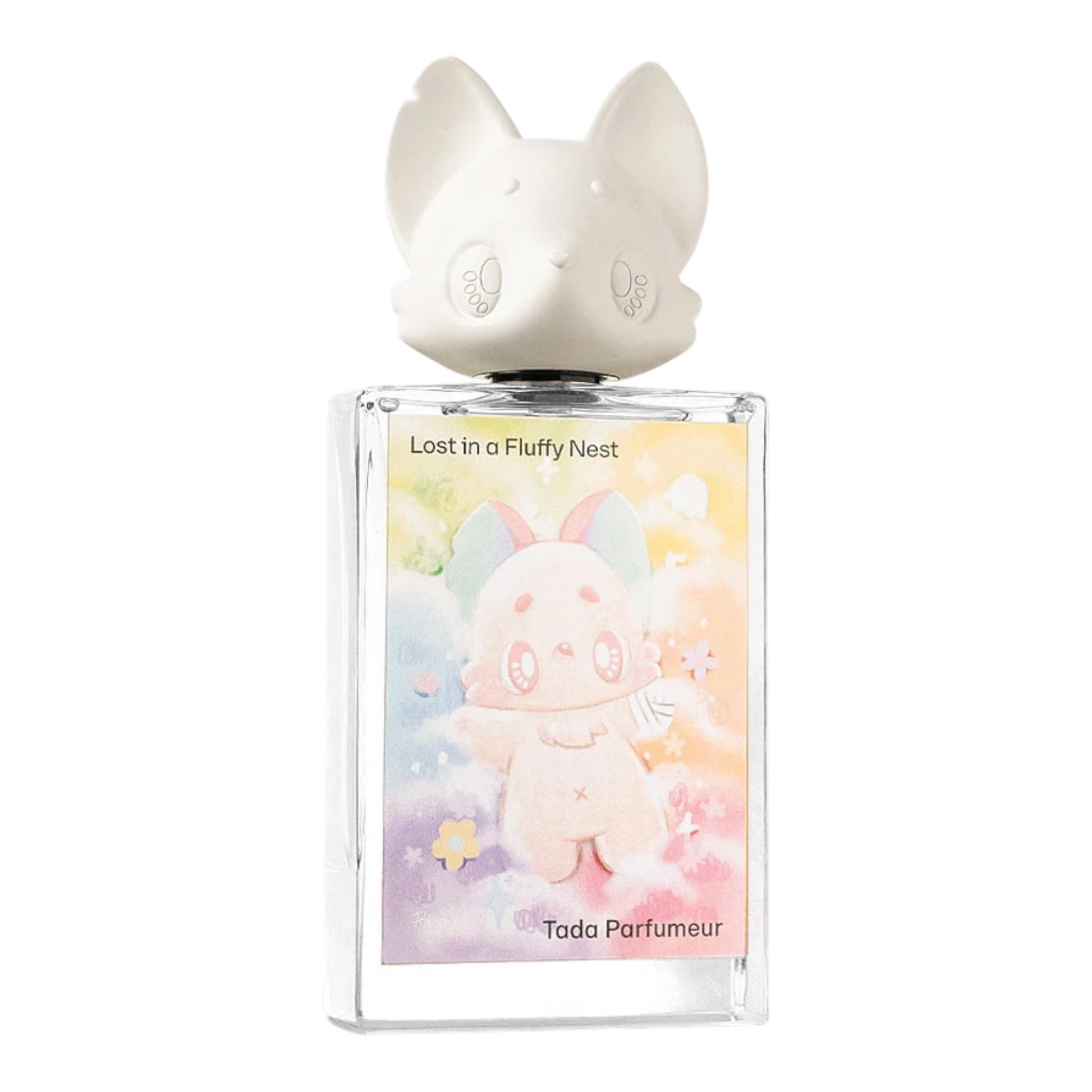 Tada Parfumeur Lost in a Fluffy Nest perfume bottle on white background
