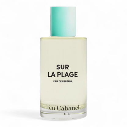 Teo Cabanel Sur La Plage fragrance sample – a salty floral scent with coconut water and tonka cream, pictured full 100ml bottle.