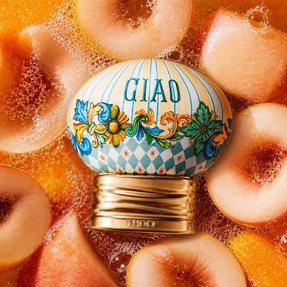 The House of Oud Ciao styled with white peaches and sparkling Italian aperitivo