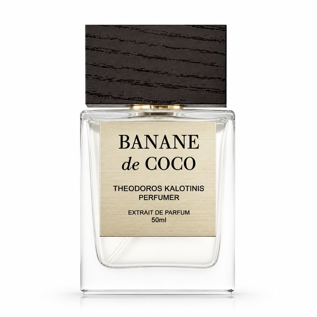 Theodoros Kalotinis Banane de Coco perfume bottle on white background