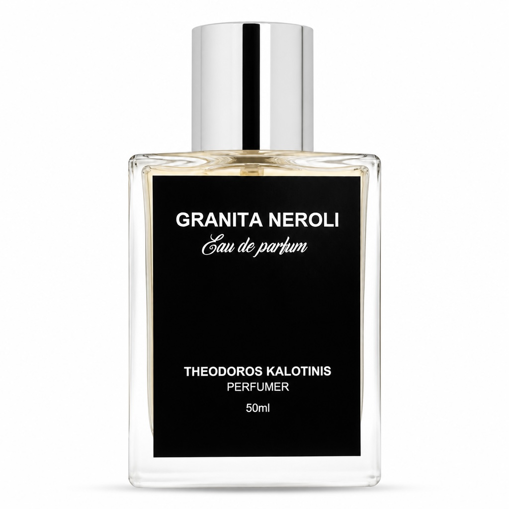 Theodoros Kalotinis Granita Neroli perfume bottle on white background
