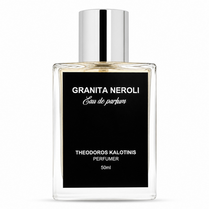 Theodoros Kalotinis Granita Neroli perfume bottle on white background
