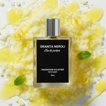 Theodoros Kalotinis Granita Neroli styled with Italian limoncello and frozen granita ice