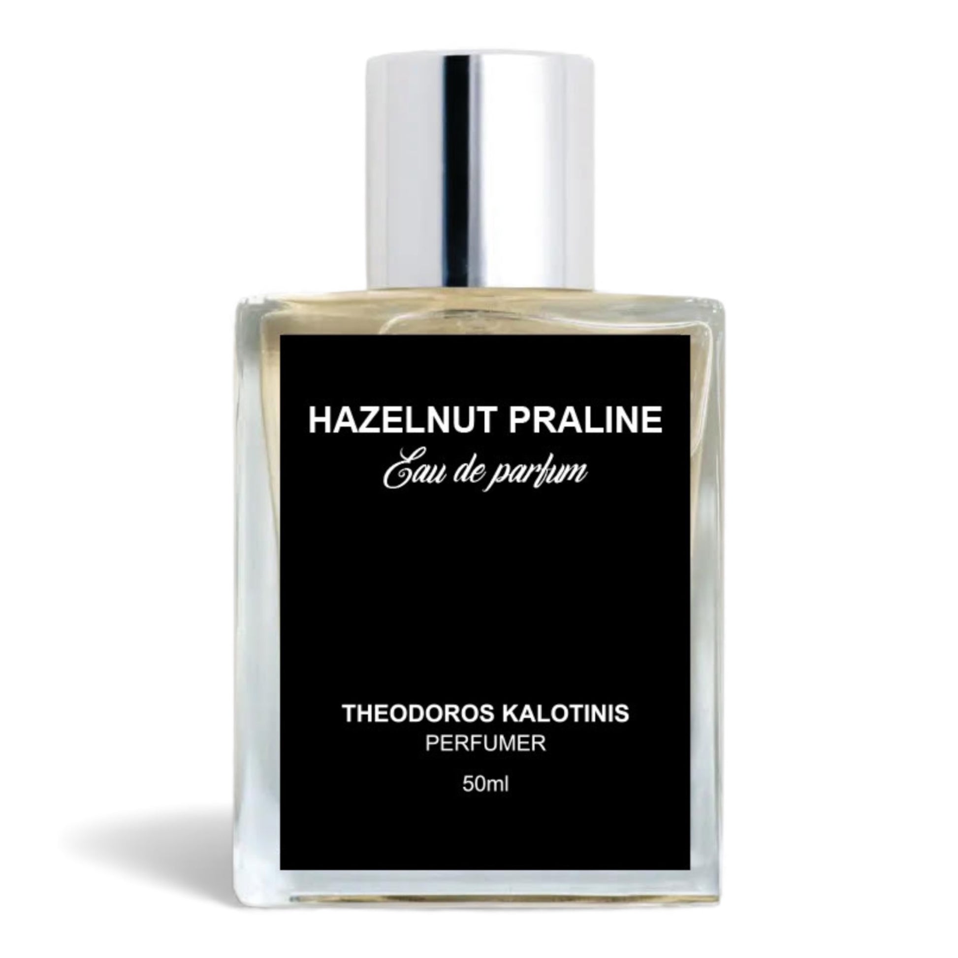 Theodoros Kalotinis Hazelnut Praline fragrance sample – retail bottle shown for decanting into 1ml–10ml samples.