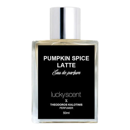 Theodoros Kalotinis Pumpkin Spice Latte perfume bottle on white background