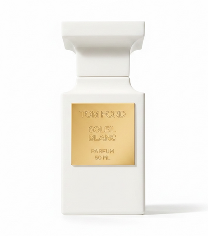 Tom Ford Soleil Blanc Parfum perfume bottle on white background