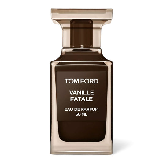 Tom Ford Vanille Fatale fragrance sample showing dark vanilla and roasted wood notes for decanting into 1ml to 10ml glass atomisers.