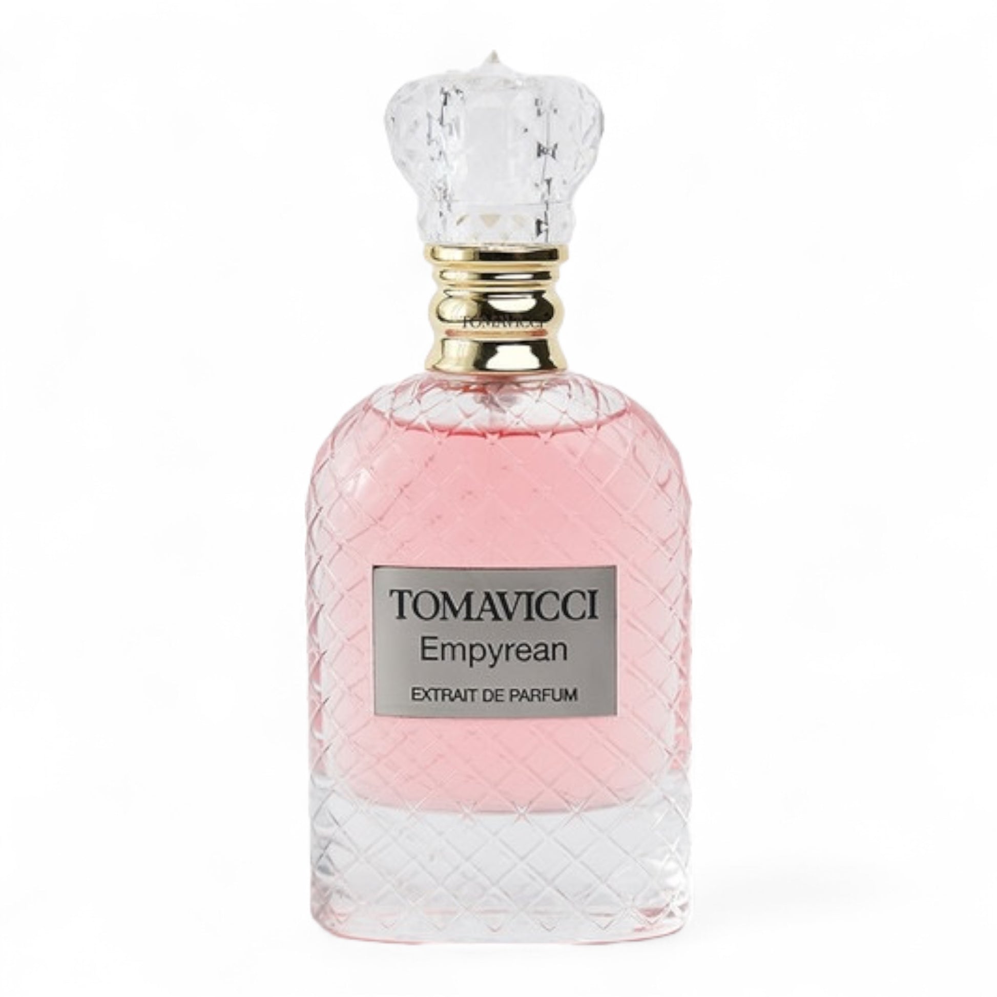 Tomavicci Empyrean fragrance sample – rose, vanilla and bakhoor perfume in 100ml bottle.