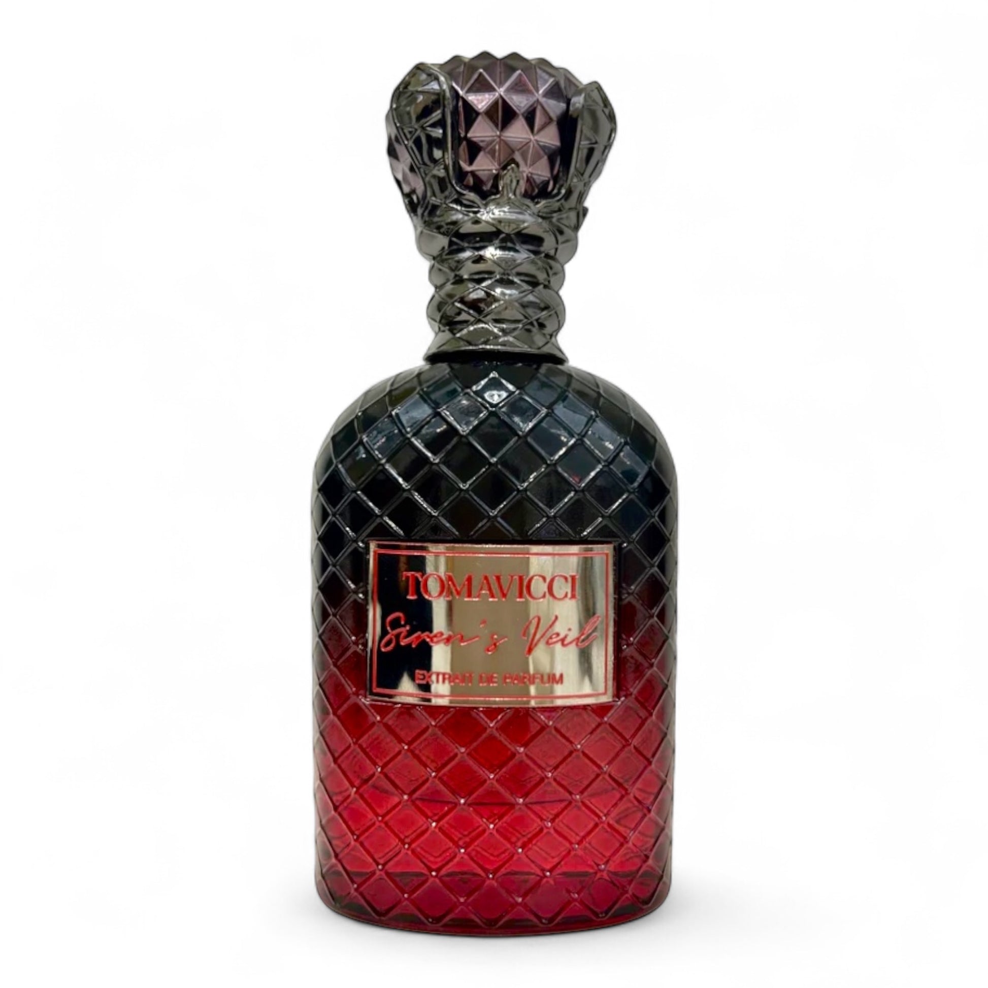 Tomavicci Siren’s Veil fragrance sample – retail bottle shown for decanting into 1ml–10ml samples.