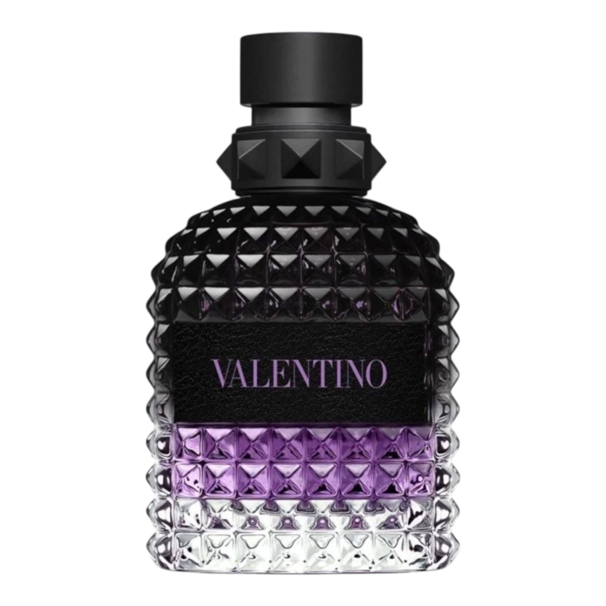 Valentino Uomo Born In Roma Purple Melancholia perfume bottle on white background