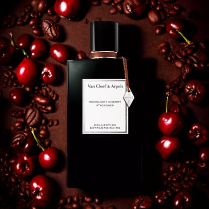Van Cleef & Arpels Moonlight Cherry perfume sample – cherry, coffee and vanilla in a warm, liqueur-inspired lifestyle scene