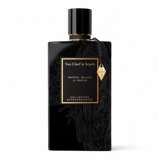 Van Cleef & Arpels Santal Blanc Le Parfum fragrance sample – retail bottle shown for decanting into 1ml–10ml samples.