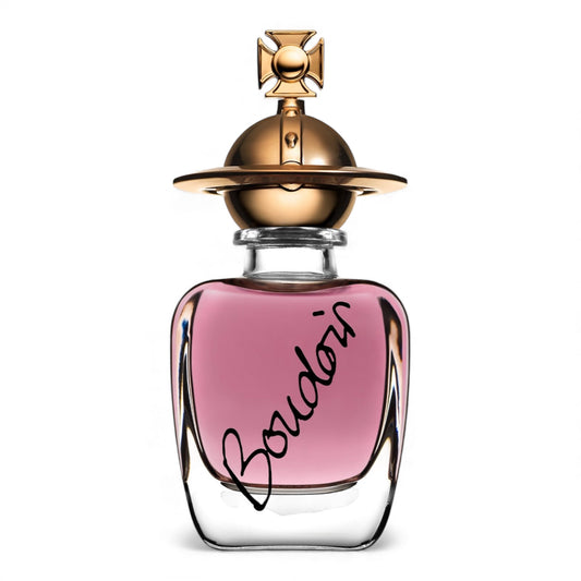 Vivienne Westwood Boudoir fragrance sample showing rose, carnation and vanilla tobacco notes for decanting into 1ml to 10ml glass sample bottles.