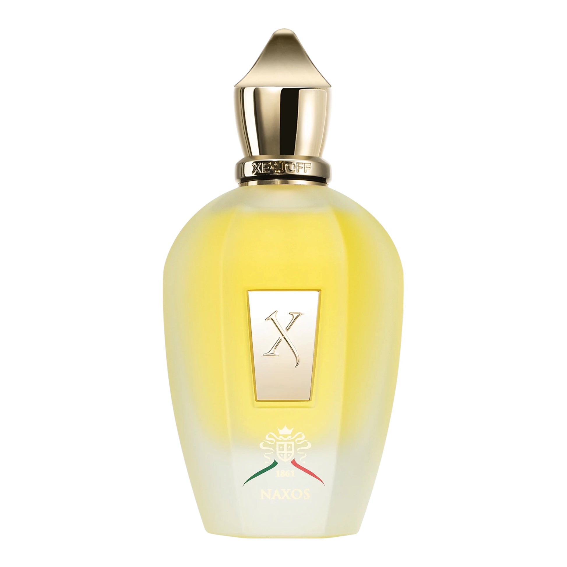 Xerjoff Naxos perfume bottle on white background