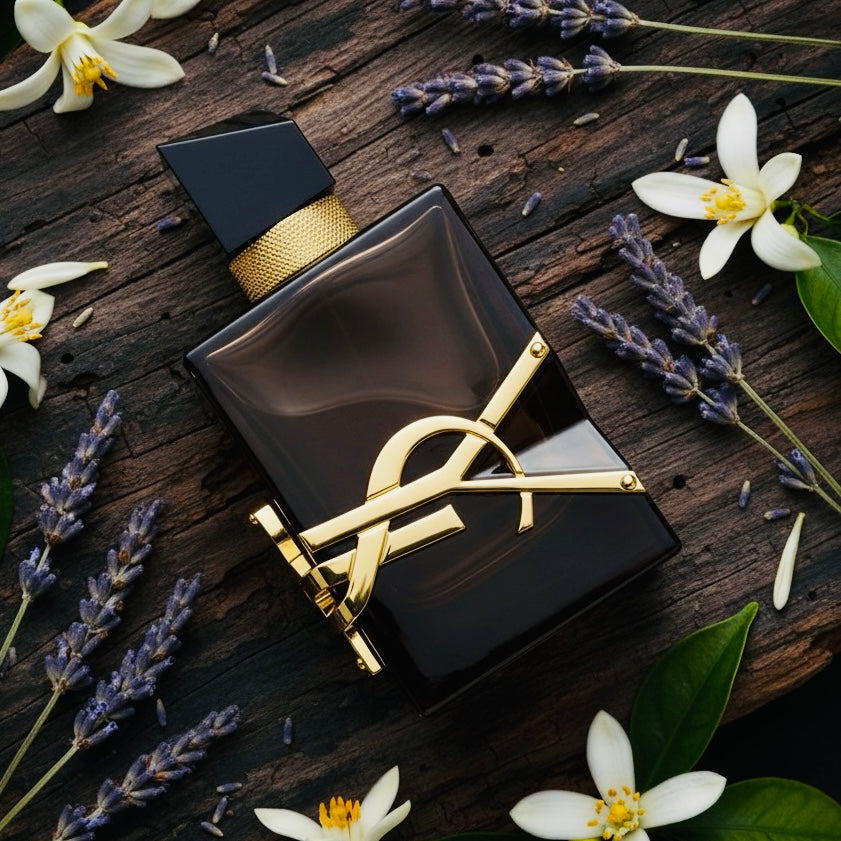 YSL Libre Santal Couture styled with French lavender, orange blossom and smooth sandalwood