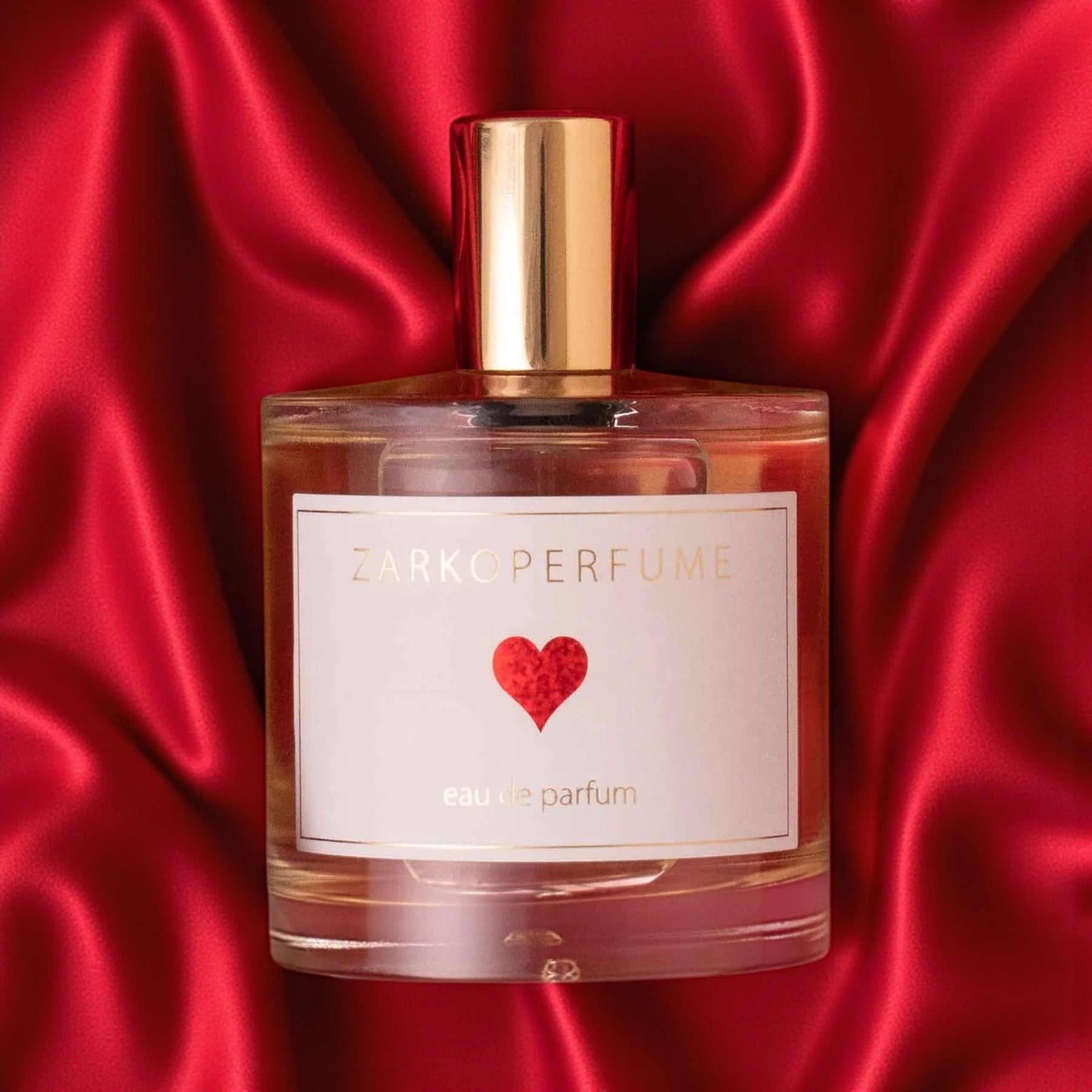 ZARKOPERFUME Sending Love perfume sample – sweet citrus, toffee, and vanilla notes styled in a romantic, soft-toned setting.